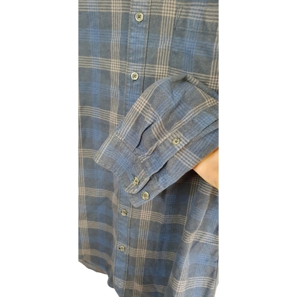 EDDIE BAUER Plaid Flannel Classic Fit Blue Men's Size TXL - Picture 3 of 10